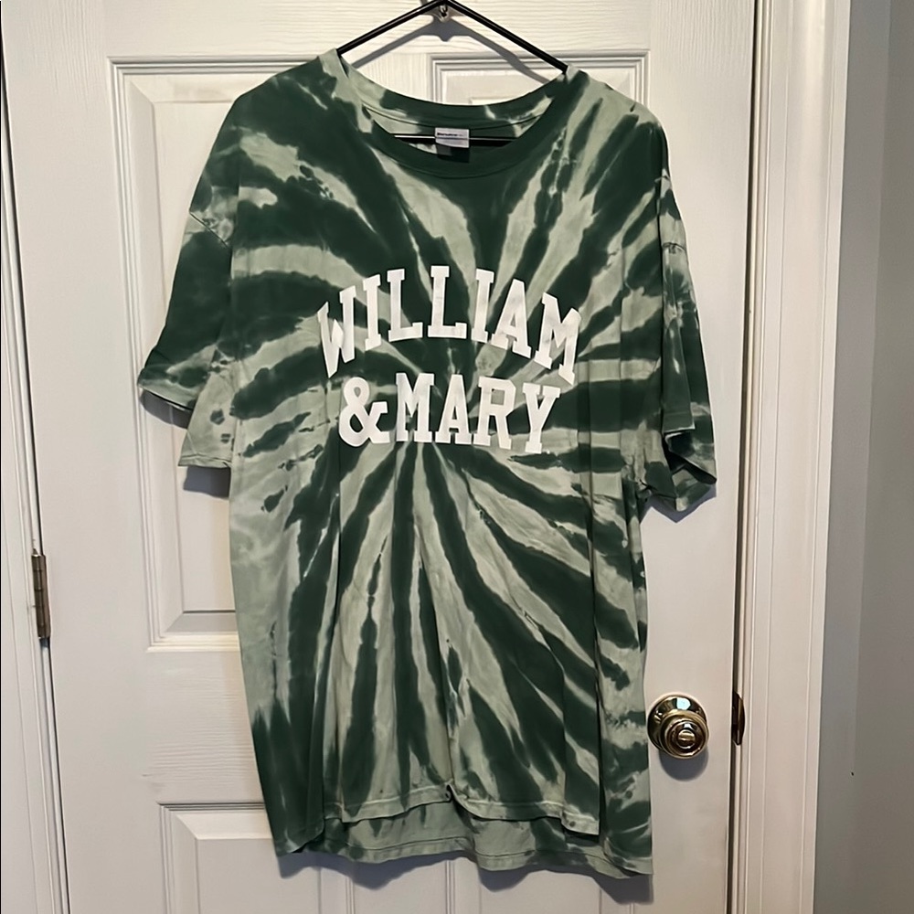 Port and Company Green and White Short Sleeve Tee
